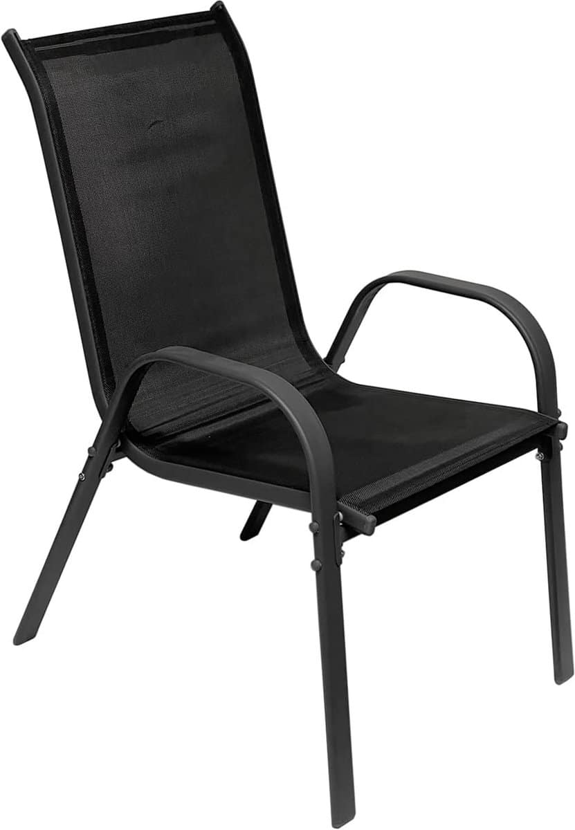 stapelbare tuinstoel antraciet/zwart weerbestendige terrasstoel voor balkon en tuin