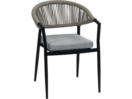 Stapelbare tuinstoel Brugge | Black & Off Sand