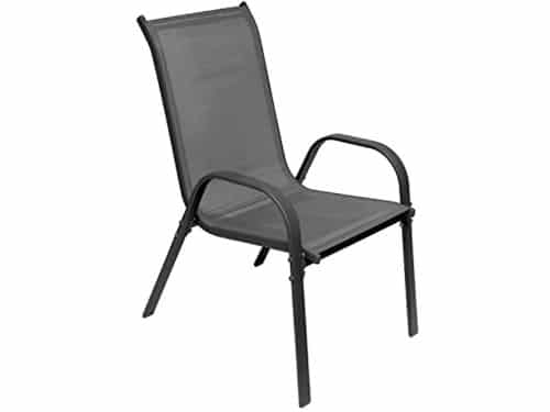 Stapelbare Tuinstoel met Textielbekleding in Antraciet - Ruimtebesparend en Stevig