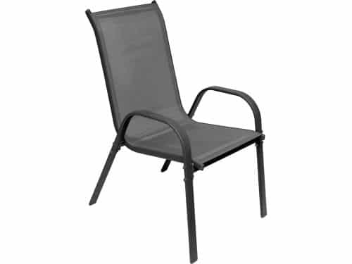 Stapelbare Tuinstoel met Textielbekleding in Antraciet - Ruimtebesparend en Stevig