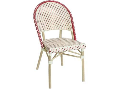 Stapelbare Tuinstoel van Aluminium en Polyrotan met Houtlook