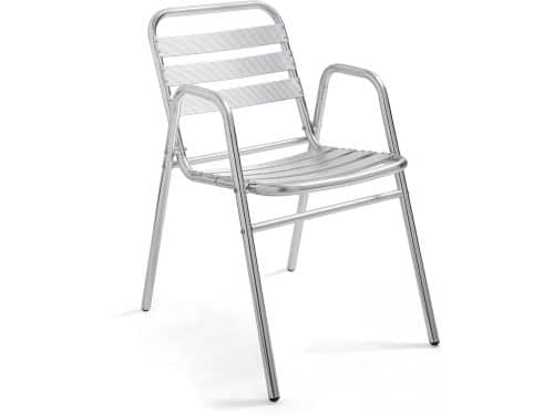 Stapelbare Tuinstoel van Aluminium Lichtgrijs Onderhoudsvrij