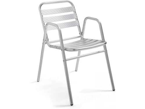 Stapelbare Tuinstoel van Aluminium Lichtgrijs Onderhoudsvrij