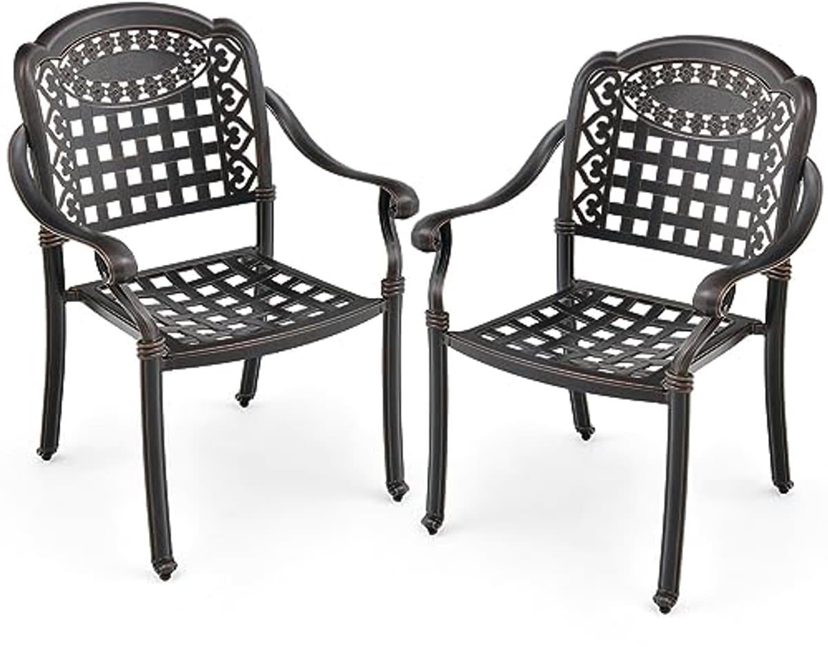 stapelbare tuinstoelen van gegoten aluminium comfortabele metalen buitenstoelen met