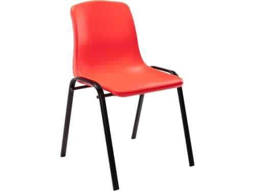 Stapelstoel Kunststof Rood - Stapelbaar en Onderhoudsvriendelijk