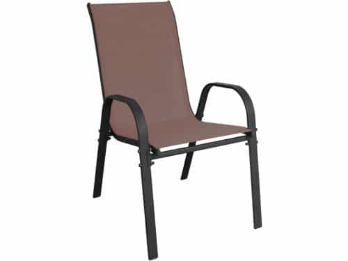 Stapelstoel Tuinstoel Antraciet Bruin met Textiel - Gemakkelijk Stapelbaar Balkon