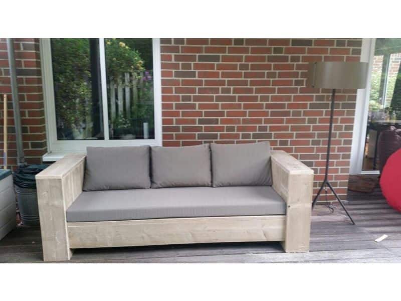 Steigerhout - loungebank 200x80 - oud steigerhout - zitdiepte 60