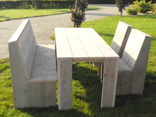 Steigerhouten tuinset Basic - tafel 180x80 -1 bank 180