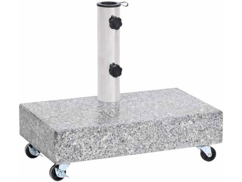 Stevige Parasolvoet Graniet 25 KG met Wielen - Lichtgrijs