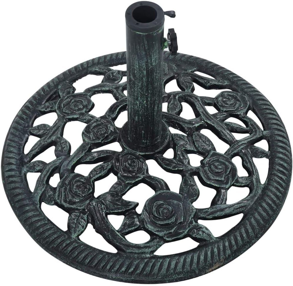 stevige parasolvoet van gietijzer in groen stabiele basis voor