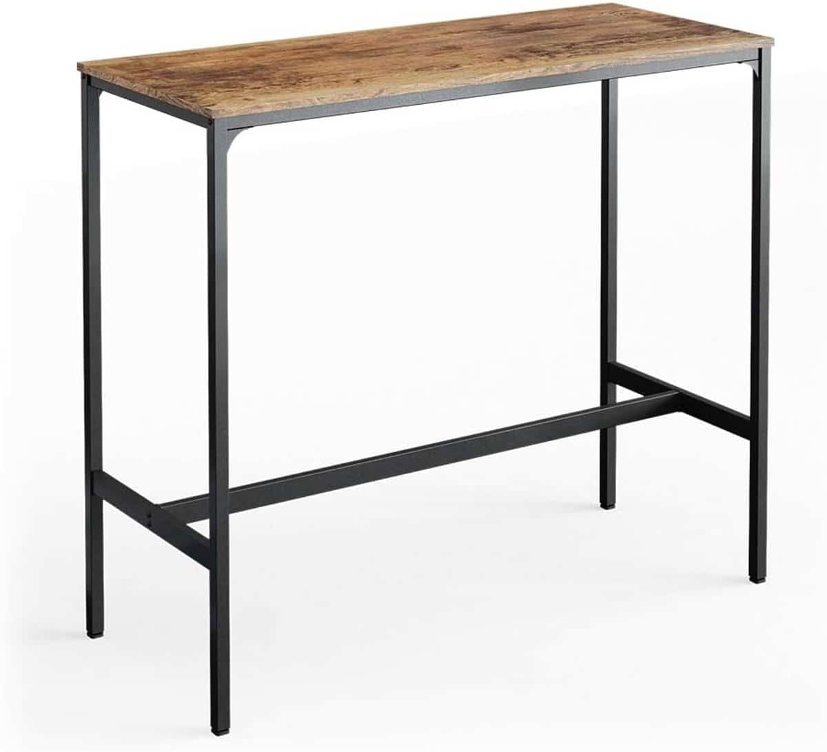 stijlvolle bartafel 120×50 cm met rustiek eikenlook en zwart metalen