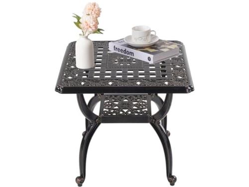 Stijlvolle gegoten aluminium bijzettafel voor buiten - Terras, Tuin, Balkon