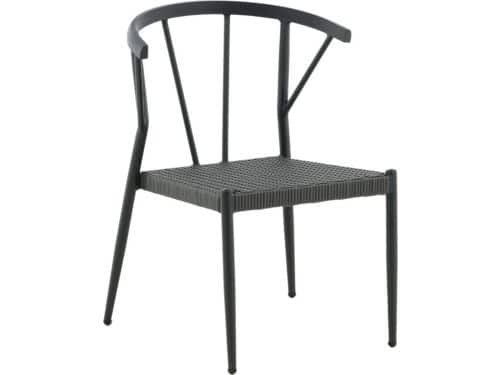 Stina tuinstoel stapelbaar zwart.