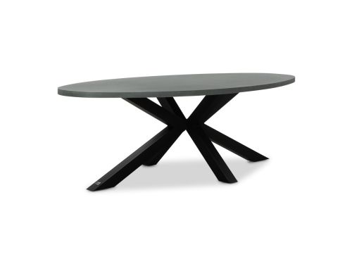 Stockholm dining tuintafel 6 personen | polystone + staal | betonlook | 240cm