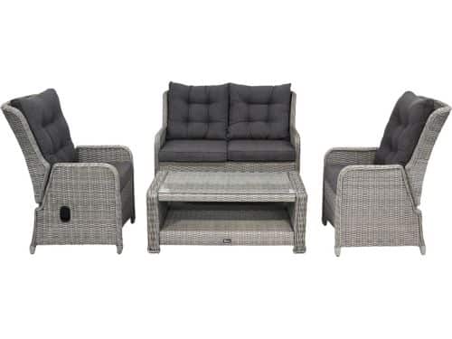 Stoel-bank verstelbare Loungeset Dublin | met 2-persoonsbank | Mystic Grey