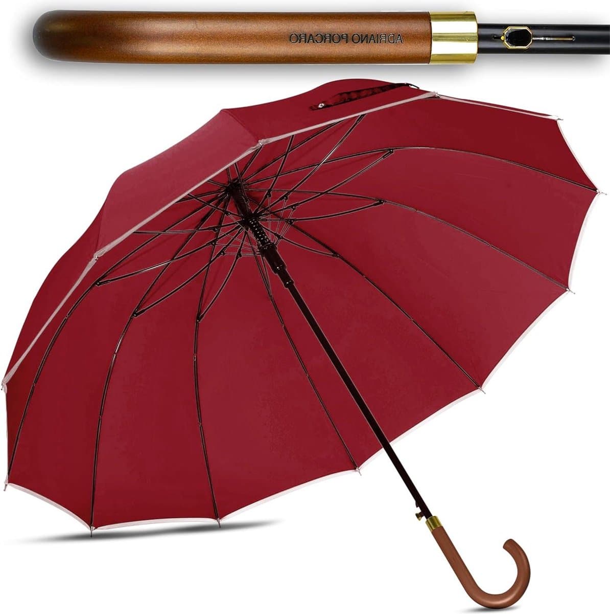 stormbestendige Ø120cm xxl paraplu met reflecterende rand 12 stangen