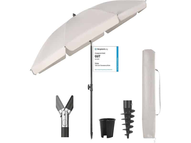 Strandparasol met Grondpen, Parasolhoes en Haak - Stabiele en Verstelbare
