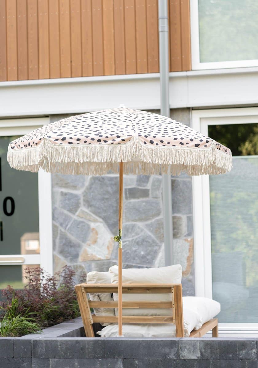 strandparasol tuinparasol beige zwart | kantelbaar | met hoes