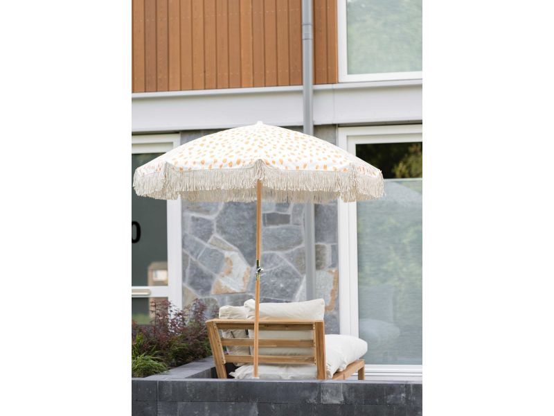 Strandparasol tuinparasol geel beige | kantelbaar | met hoes
