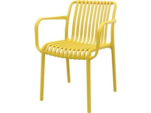 Stripe stapelbare tuinstoel - Mosterdgeel