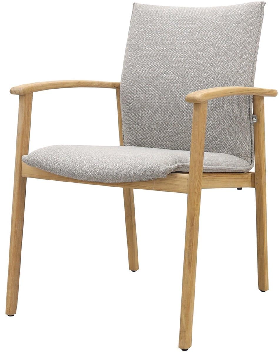 suns florine stapelbare dining tuinstoel taupe/teak op=op
