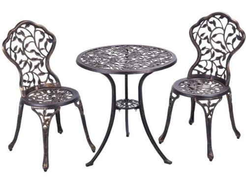 SureDeal® - Bistroset 3-Delig - Gegoten Aluminium - 60,5x65 cm