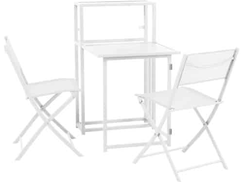 SVITA balkonset ruimtebesparend - balkonmeubel klein balkon opvouwbaar wit