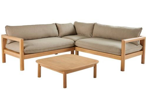 sweeek - Hoek loungeset van acaciahout, 5 zitplaatsen, burgos