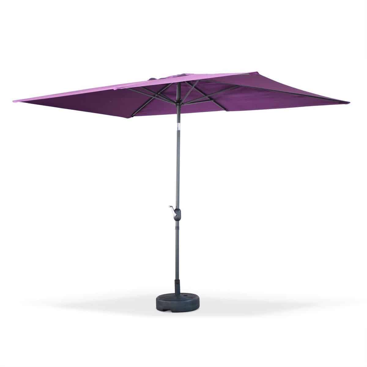 sweeek rechthoekige touquet parasol 2x3m, draaibare aluminium centrale mast