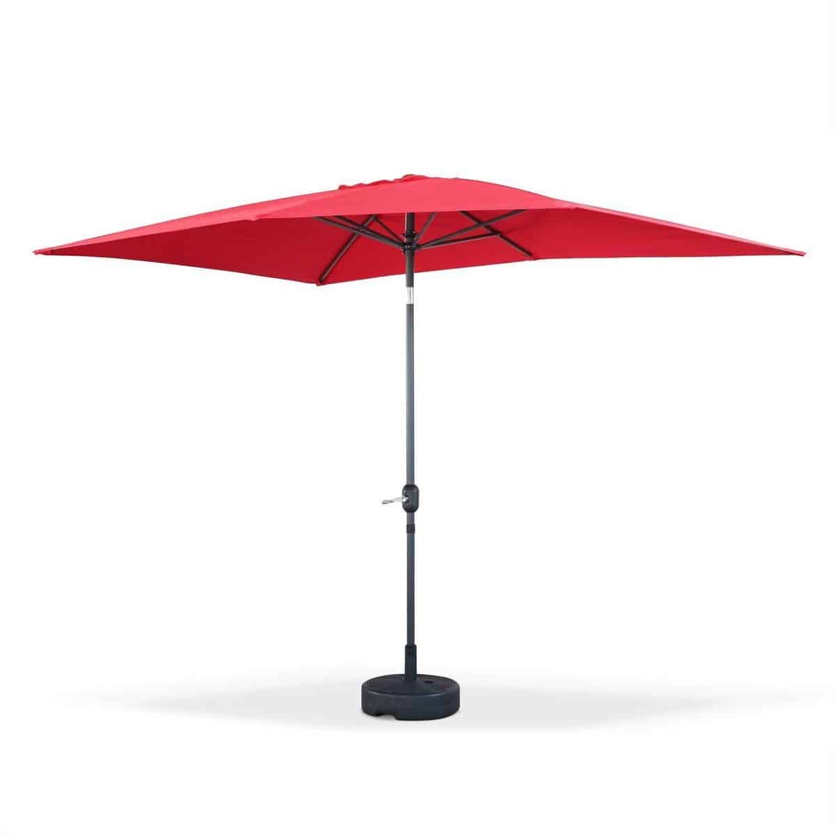 sweeek rechthoekige touquet parasol 2x3m, draaibare aluminium centrale mast