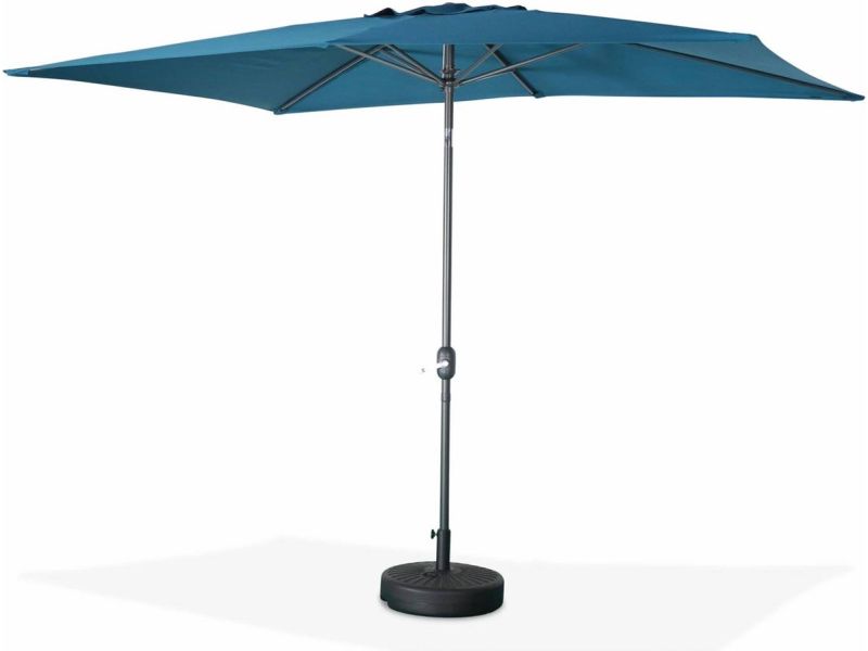 sweeek - Rechthoekige touquet parasol 2x3m, draaibare aluminium centrale mast
