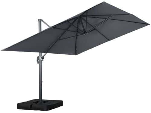 sweeek - Rechthoekige zweefparasol 4x3m + ballasttegels 50x50cm - wimereux