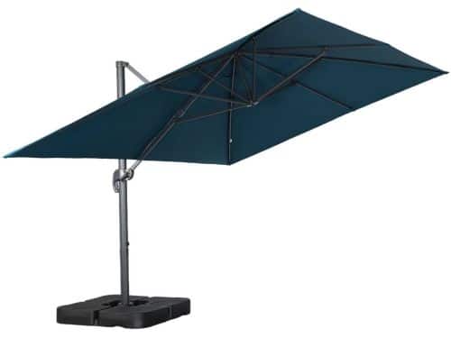 sweeek - Rechthoekige zweefparasol 4x3m + ballasttegels 50x50cm - wimereux
