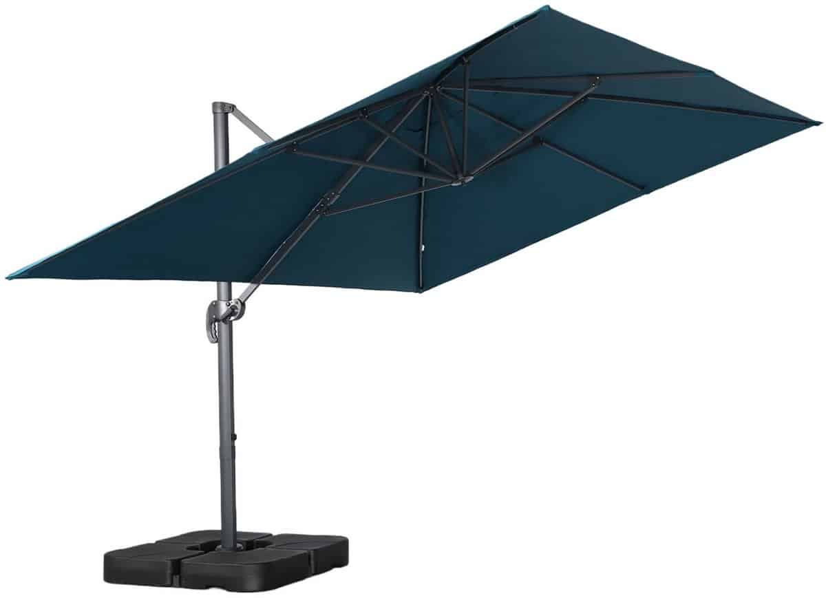 sweeek rechthoekige zweefparasol 4x3m + ballasttegels 50x50cm wimereux