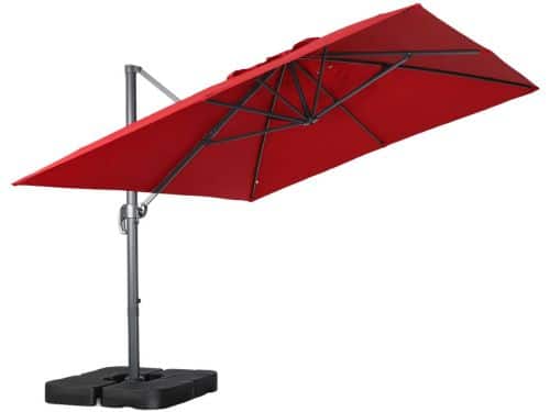 sweeek - Rechthoekige zweefparasol 4x3m + ballasttegels 50x50cm - wimereux