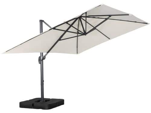 sweeek - Rechthoekige zweefparasol 4x3m + ballasttegels 50x50cm - wimereux