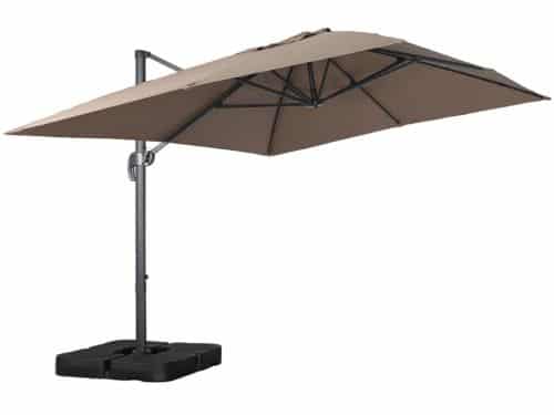 sweeek - Rechthoekige zweefparasol 4x3m + ballasttegels 50x50cm - wimereux