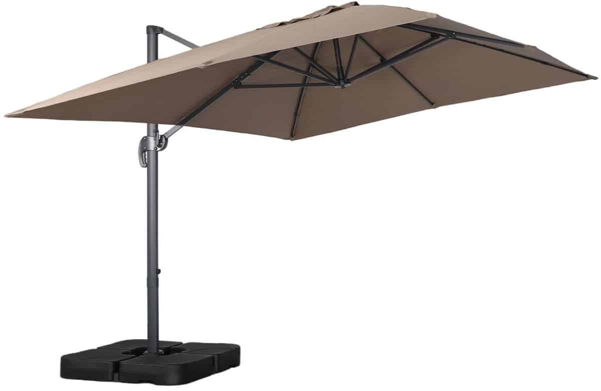 sweeek rechthoekige zweefparasol 4x3m + ballasttegels 50x50cm wimereux