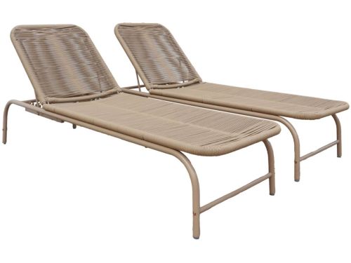 sweeek - Set van 2 ligbedden met meerdere posities staal