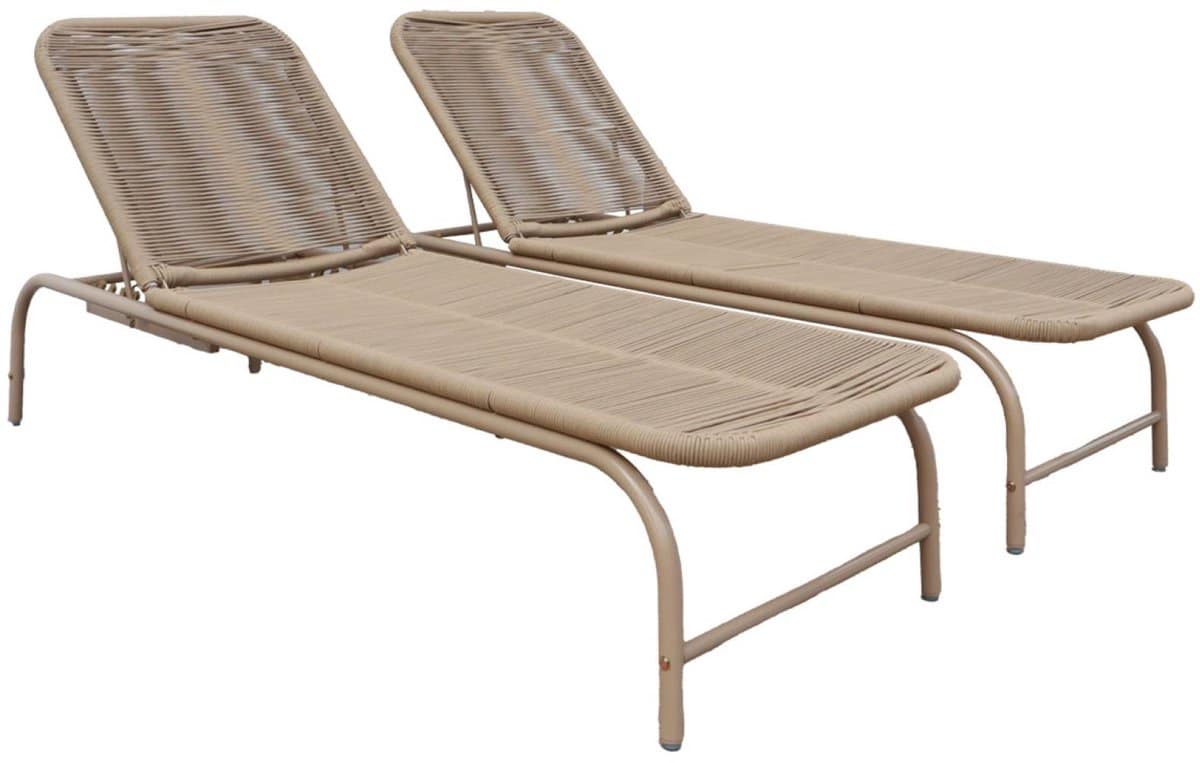 sweeek set van 2 ligbedden met meerdere posities staal