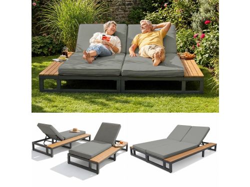 Sweiko Tuin chaise longue - Set van 2 - Met