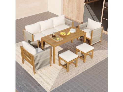 Sweiko Tuin Dining loungeset - 3-zitsbank - 2 fauteuils
