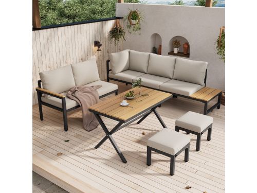 Sweiko Tuin Dining loungeset - Set van 4 - Hoekbank