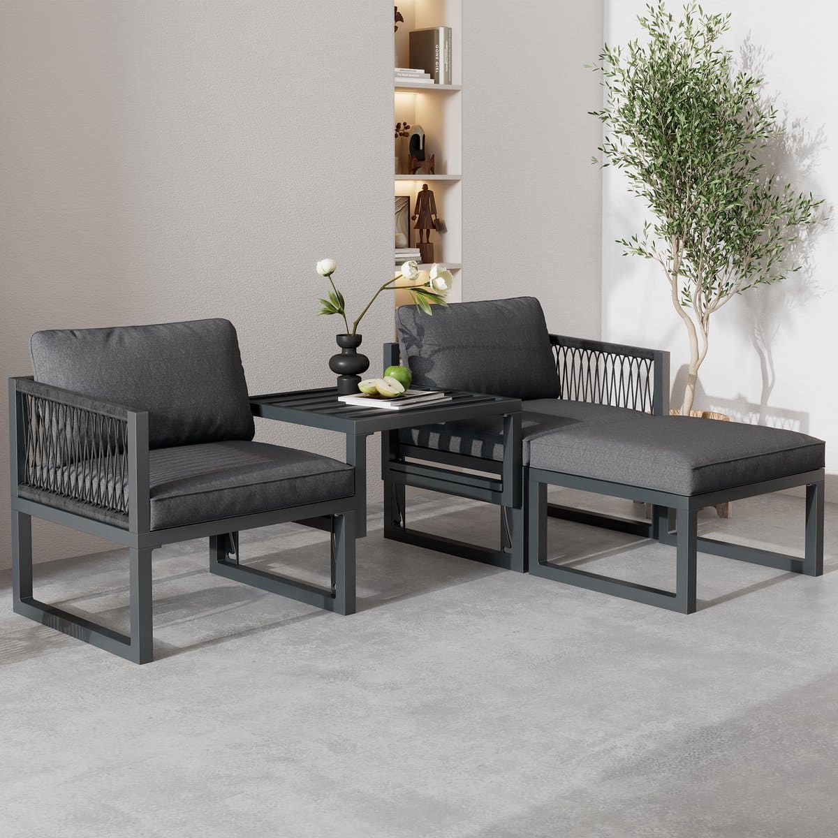 sweiko tuin lounge set, tuinmeubelset, tuinbank set van aluminium