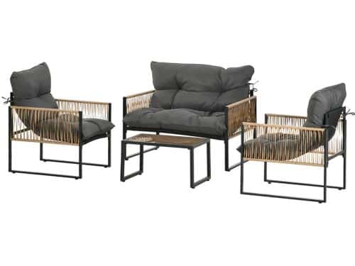 Sweiko Tuin loungeset - 4 stuks - Bank + 2
