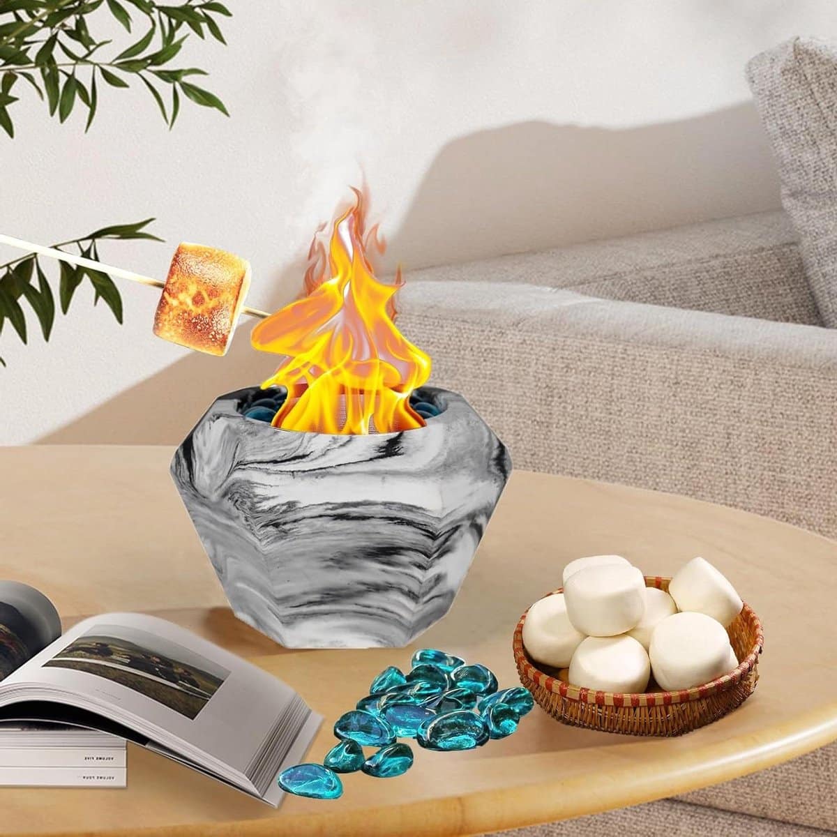 tafelhaard voor balkon en binnen draagbare mini haard voor festivals