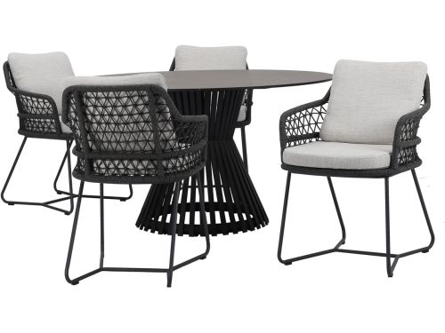 Taranto Pasadena dining tuinset 140xH75 cm 5 delig antraciet