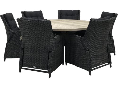 Taste by 4 Seasons Louvre tuintafel met 6x Riva verstelbare