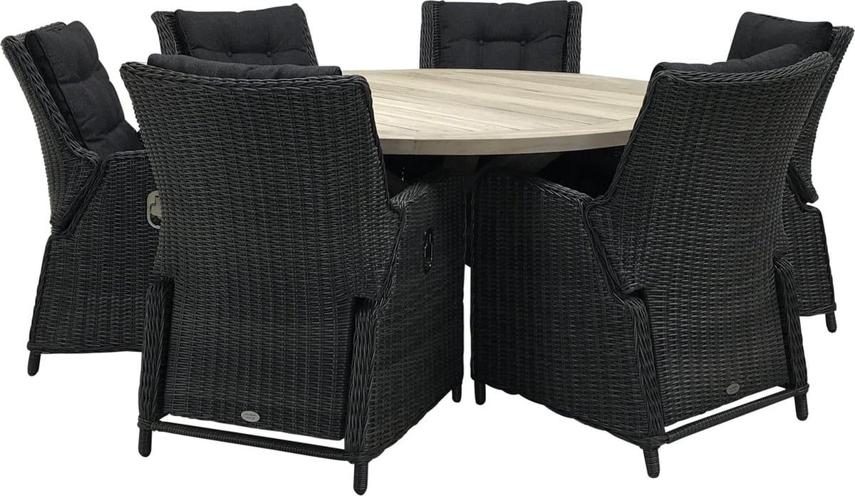 taste by 4 seasons louvre tuintafel met 6x riva verstelbare