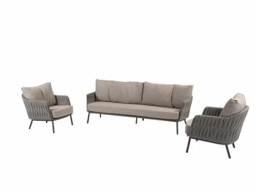 Taste by 4SO Cannes lounge bank met 2 lounge stoelen terre